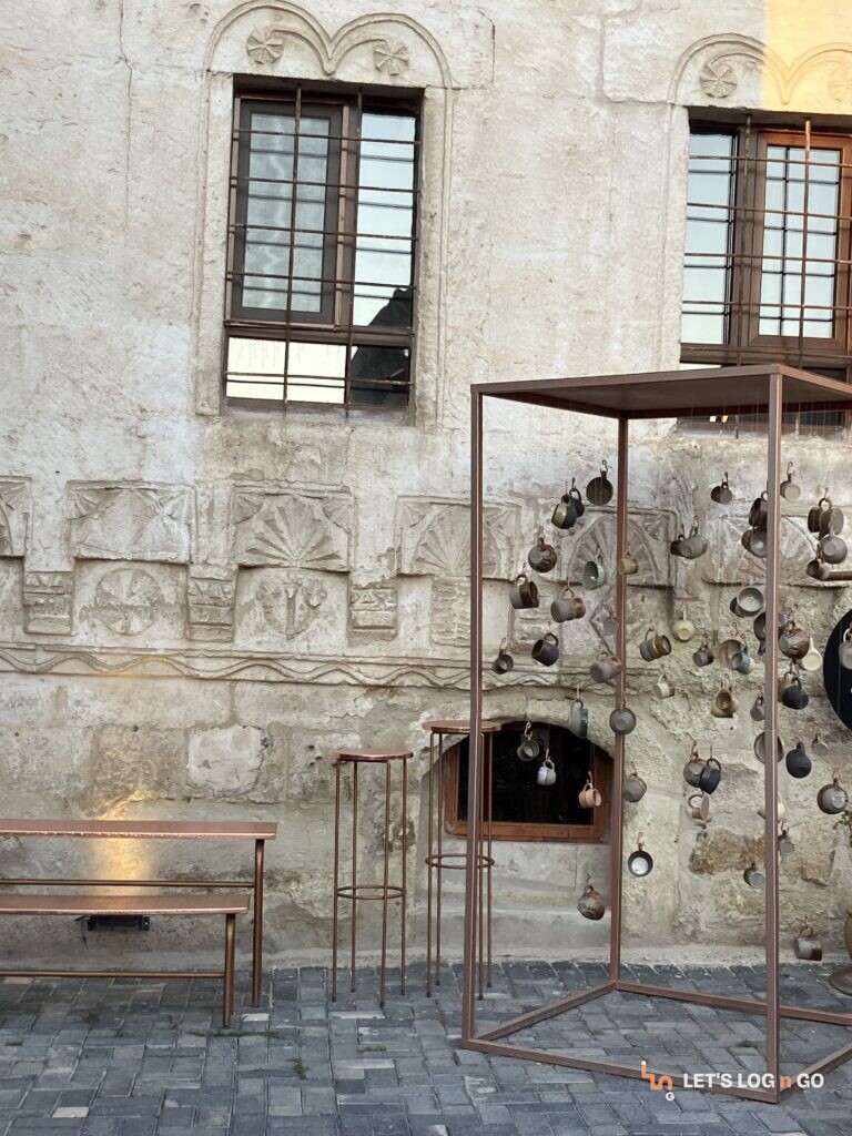 Old stone building with arched windows in Cappadocia