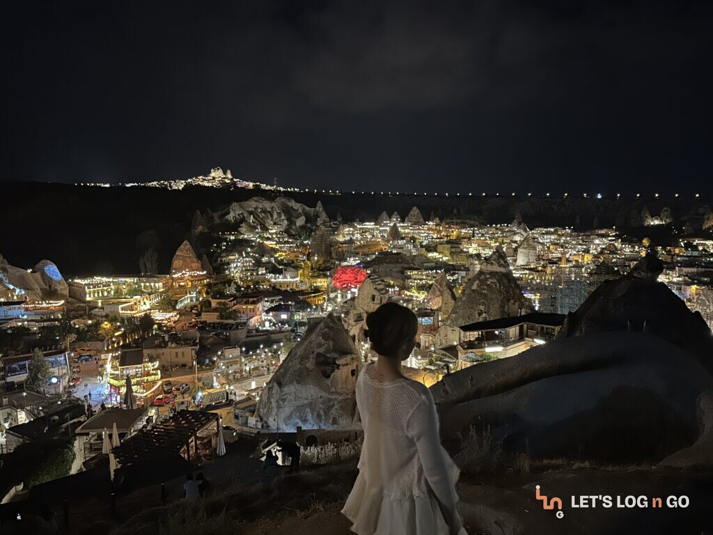 Cappadocia night view of Göreme lit up, seen from Cappadocia Sunset Point